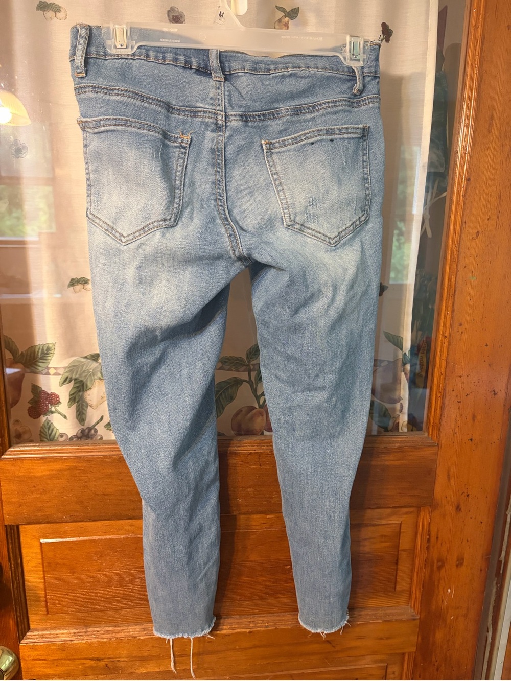 Light Wash Maternity Skinny Jeans with Stretch Panels - Picture 2 of 3